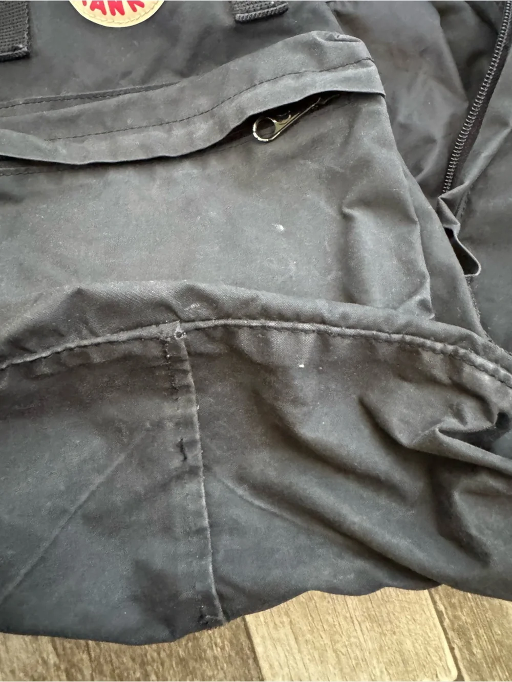 Fjallraven Kånken Black Backpack with Red Logo